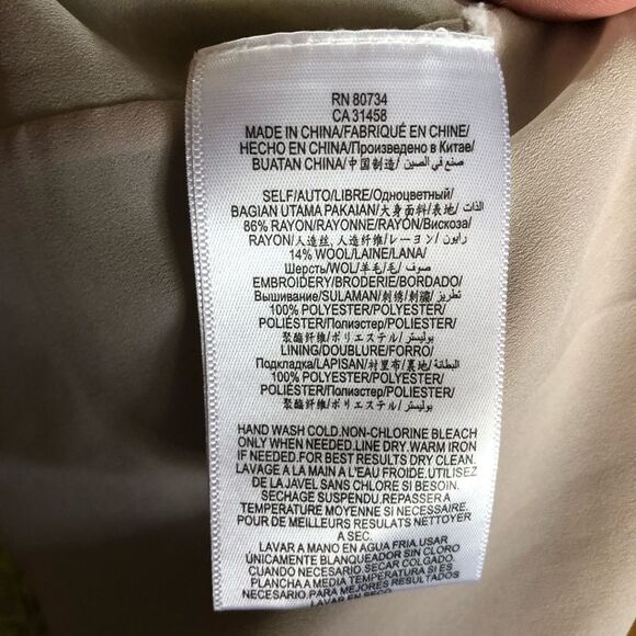 BCBGMAXAZRIA Milana Embroidered Wool Blend Mini Dress - L - Picture 13 of 15